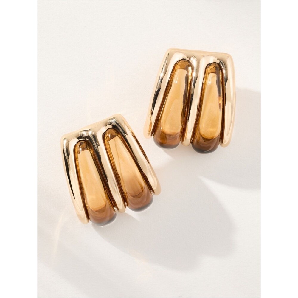 8 Other Reasons Gia Stud Earrings Brown / Gold